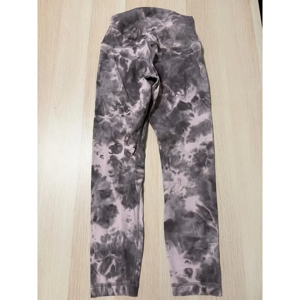 Lululemon Align High Rise 25” Diamond Dye Leggings - Pink and Charcoal - size 4